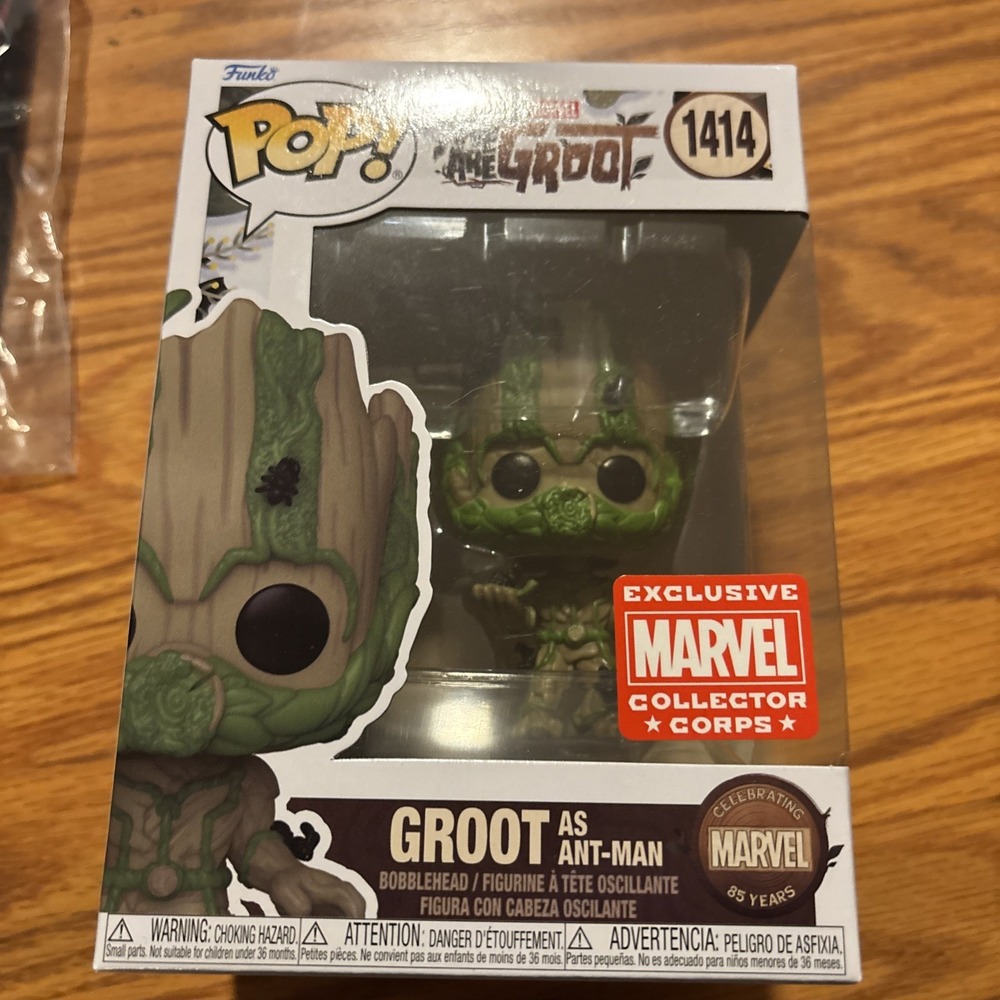 Funko Pop We Are Groot as Ant-Man #1414 Marvel Collector Corps With Protector